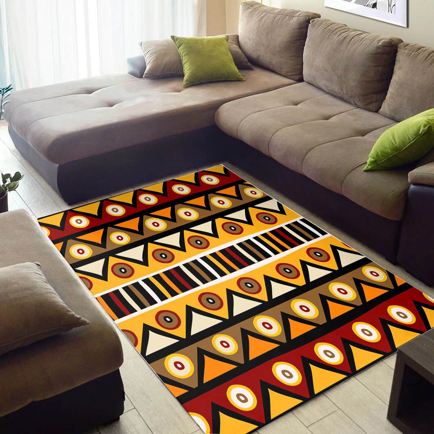 Modern African American Black Art Ethnic Seamless Pattern Large Carpet Themed Home Rectangle Rug