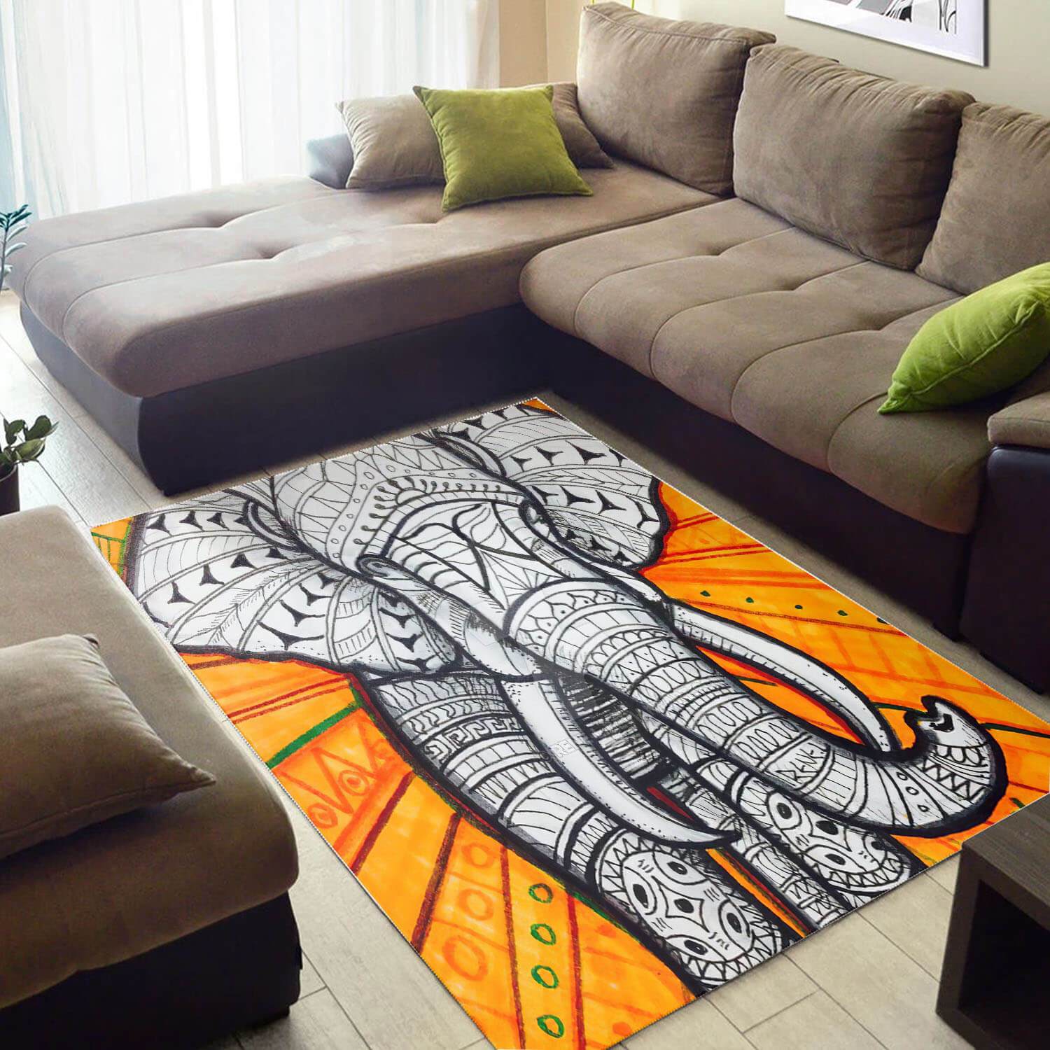 Modern African American Black Art Safari Animals Large Carpet Inspired Living Room Rectangle Rug