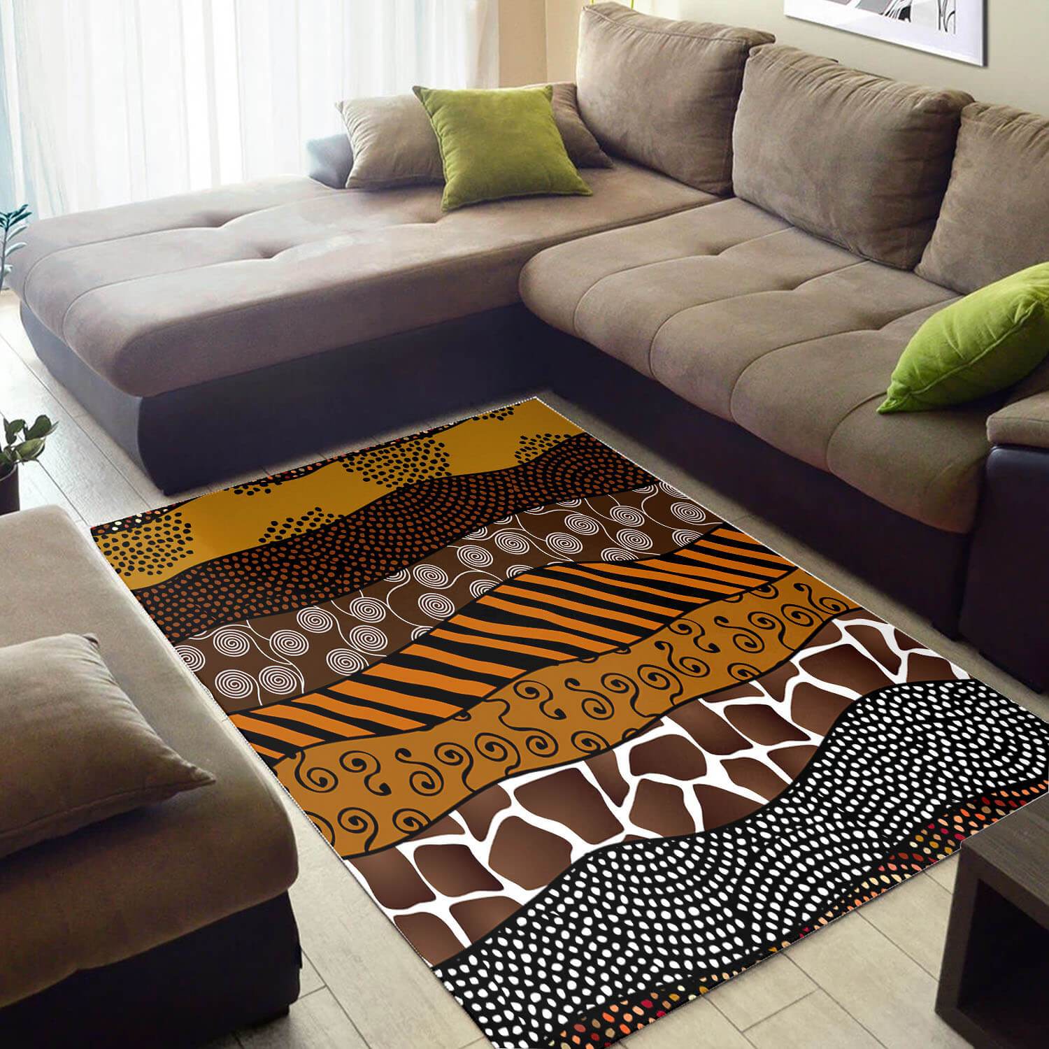 Modern African American Graphic Afrocentric Seamless Pattern Themed House Rectangle Rug