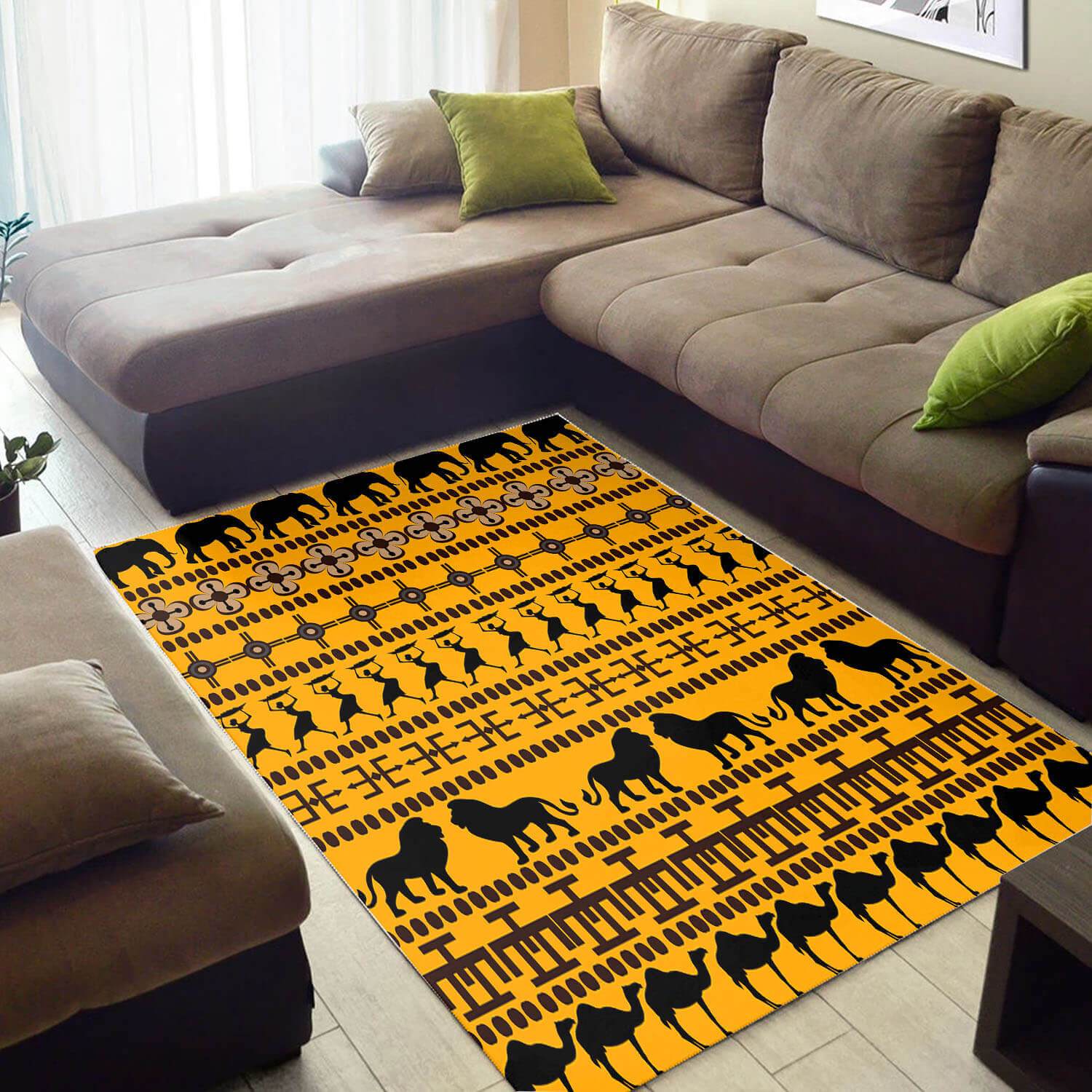 Modern African American Holiday Black Art Ethnic Seamless Pattern Large Themed Home Rectangle Rug