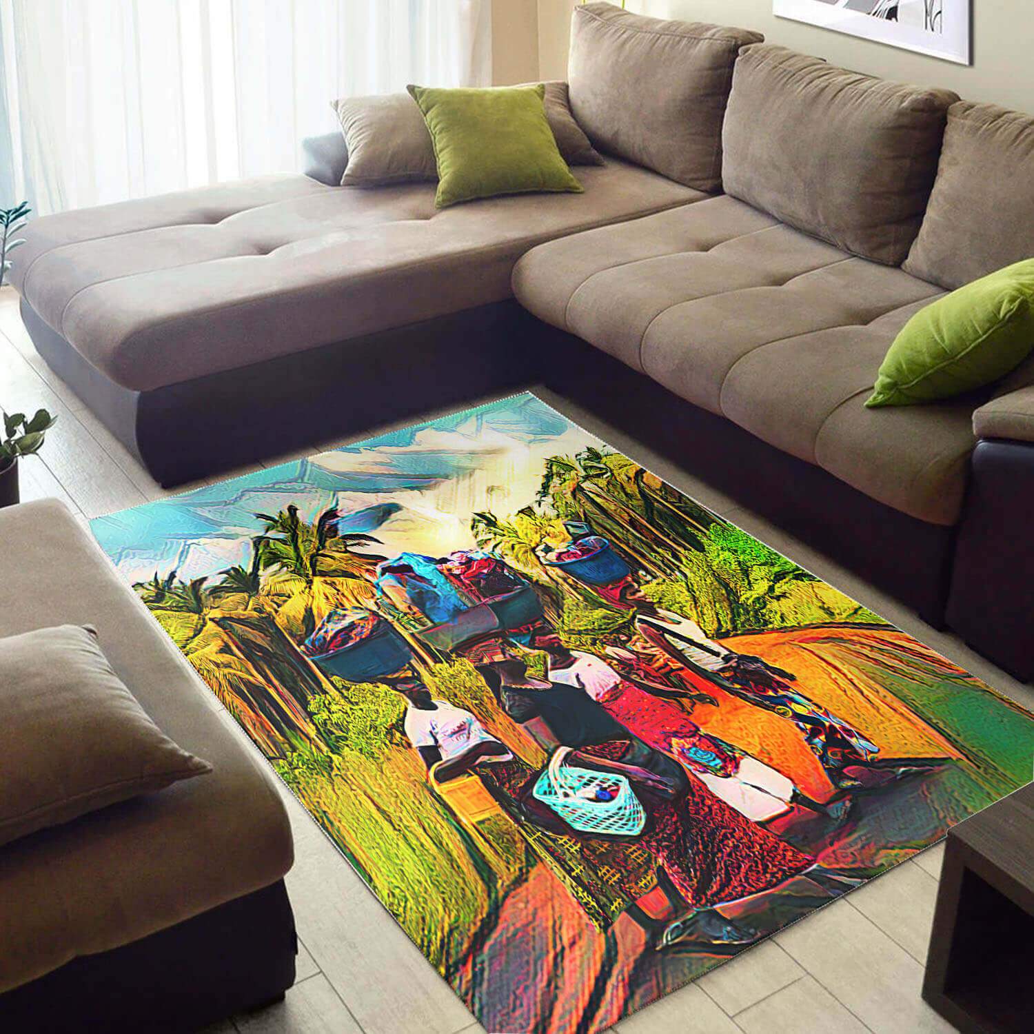 Modern African American Pretty Afrocentric Black Queen Style Floor Inspired Living Room Rectangle Rug