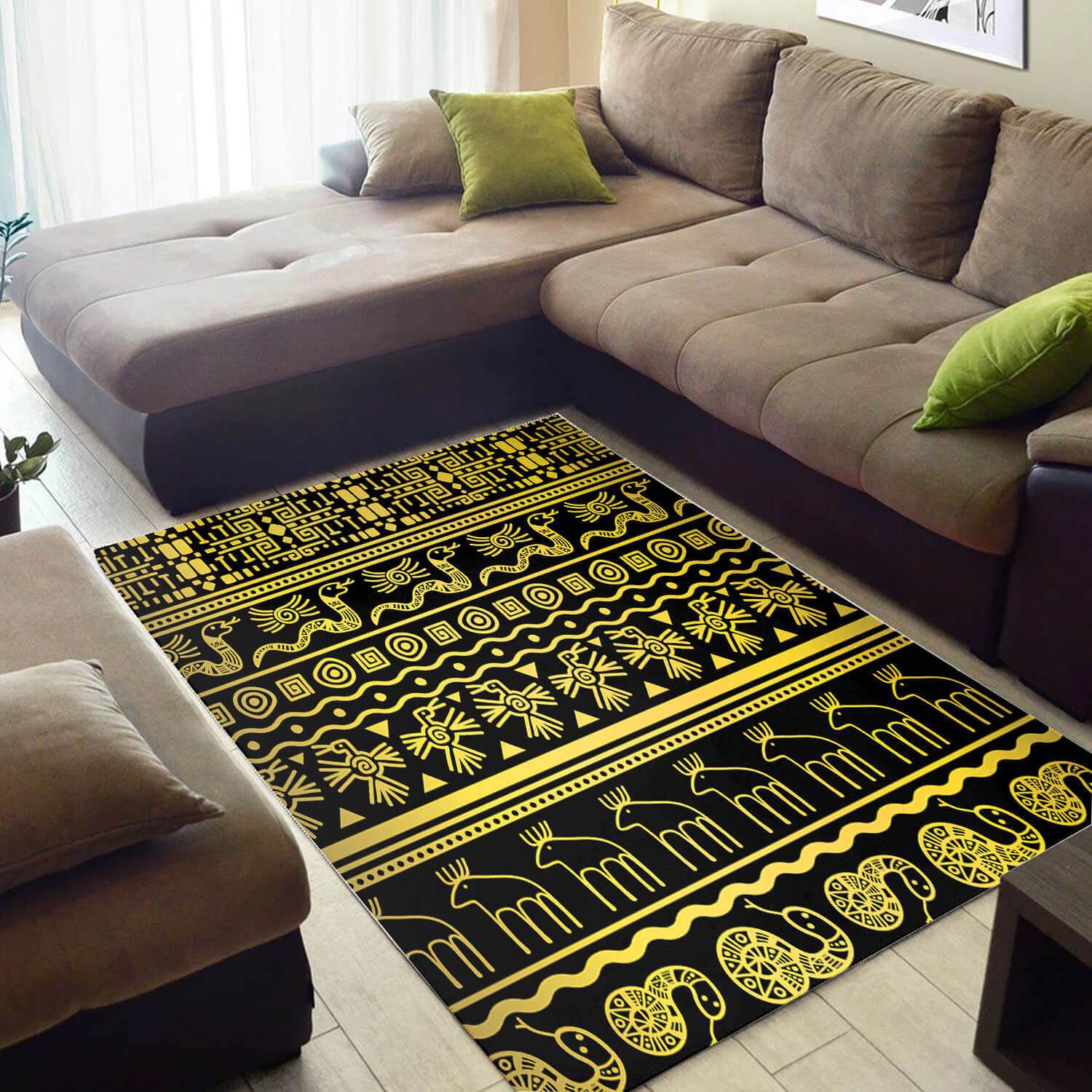 Modern African Attractive Style Afrocentric Pattern Art Carpet Living Room Rectangle Rug