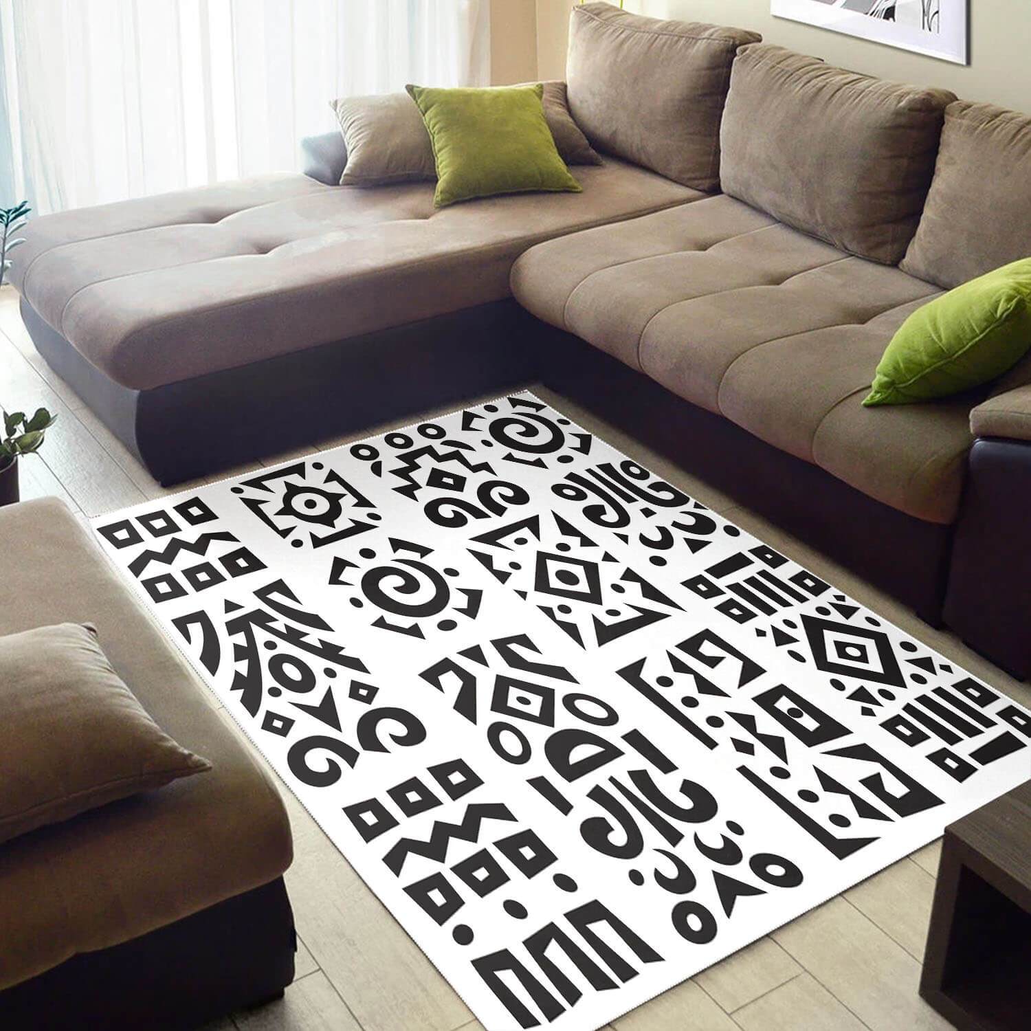 Modern African Awesome Black History Month Afrocentric Pattern Art Style Floor House Rectangle Rug
