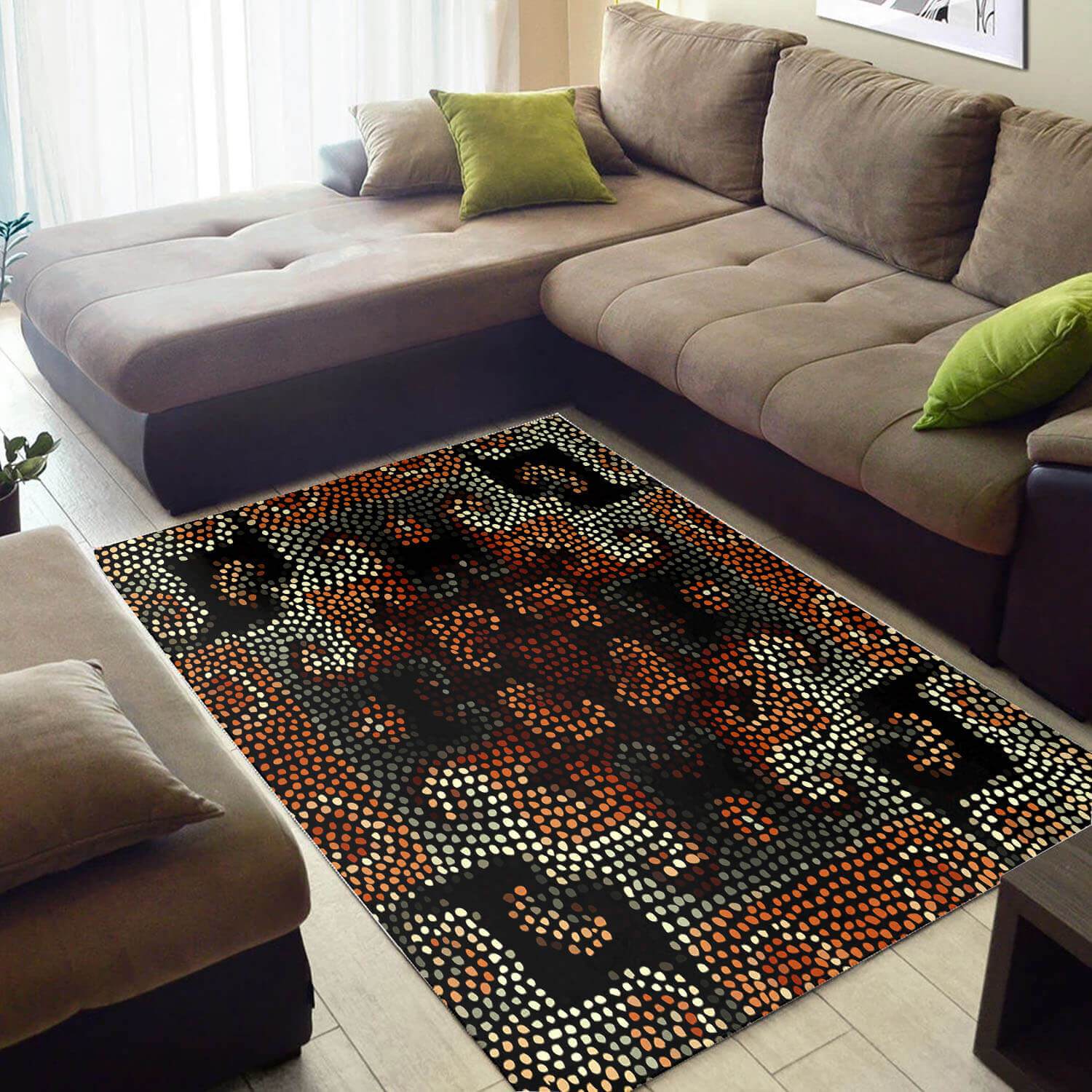 Modern African Beautiful Afrocentric Seamless Pattern Themed Living Room Rectangle Rug