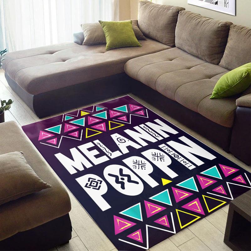 Modern African Beautiful Inspired Afro Lady Melanin Poppin Themed Living Room Rectangle Rug