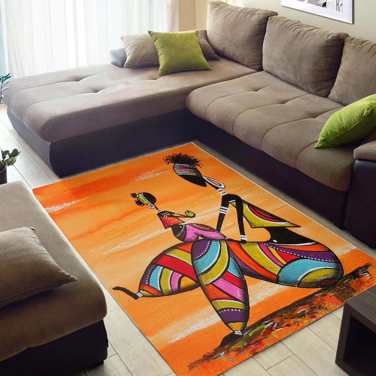 Modern African Beautiful Natural Hair Black Queen Style Area Themed Home Rectangle Rug