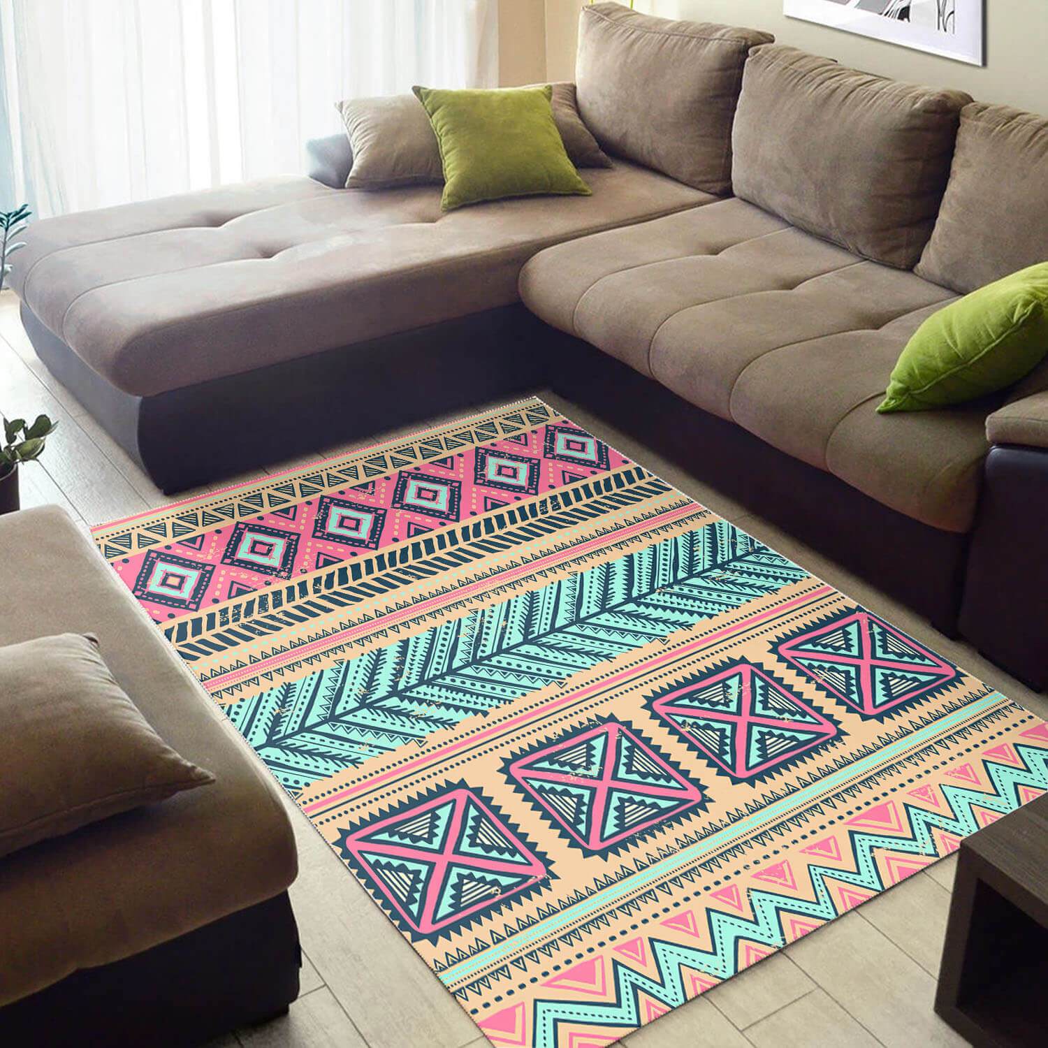Modern African Colorful Seamless Pattern Themed Carpet Inspired Living Room Rectangle Rug