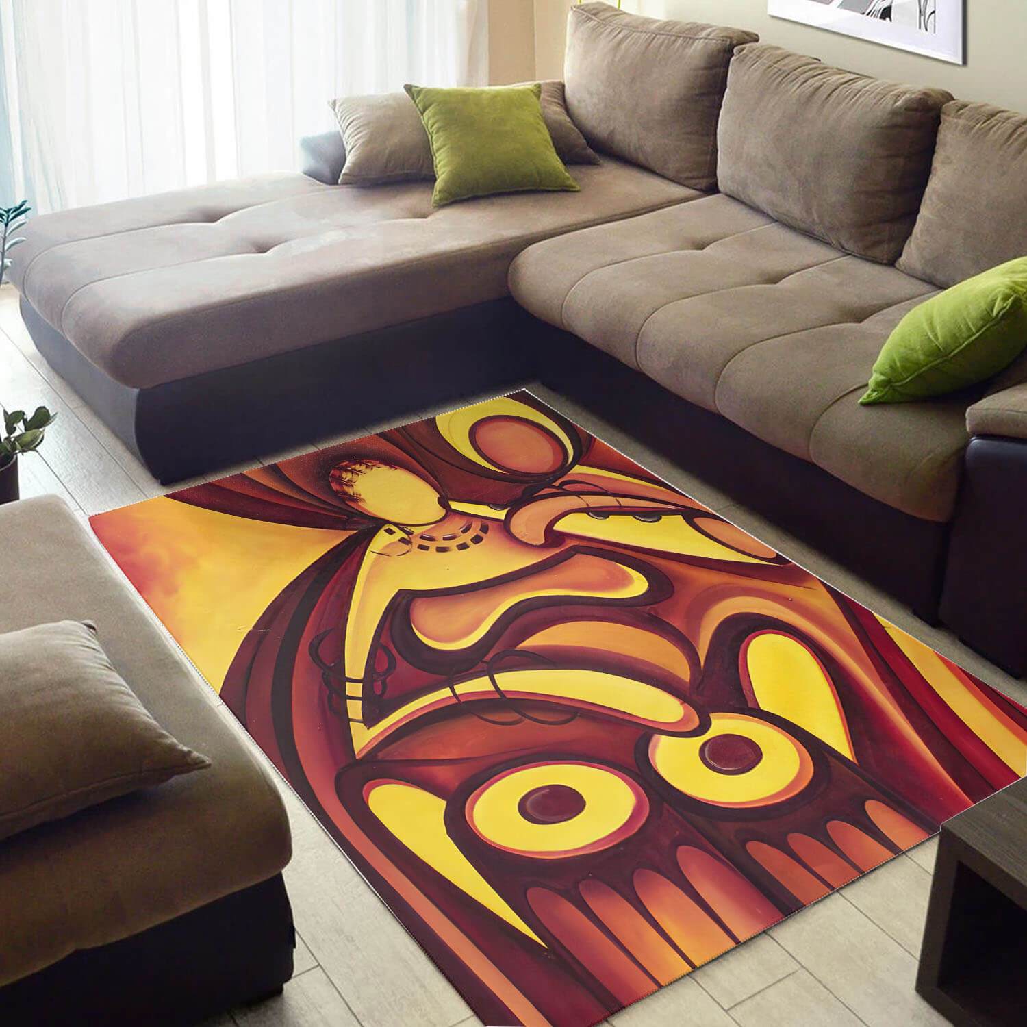 Modern African Cool Black History Month Afrocentric Pattern Art Large Room Rectangle Rug