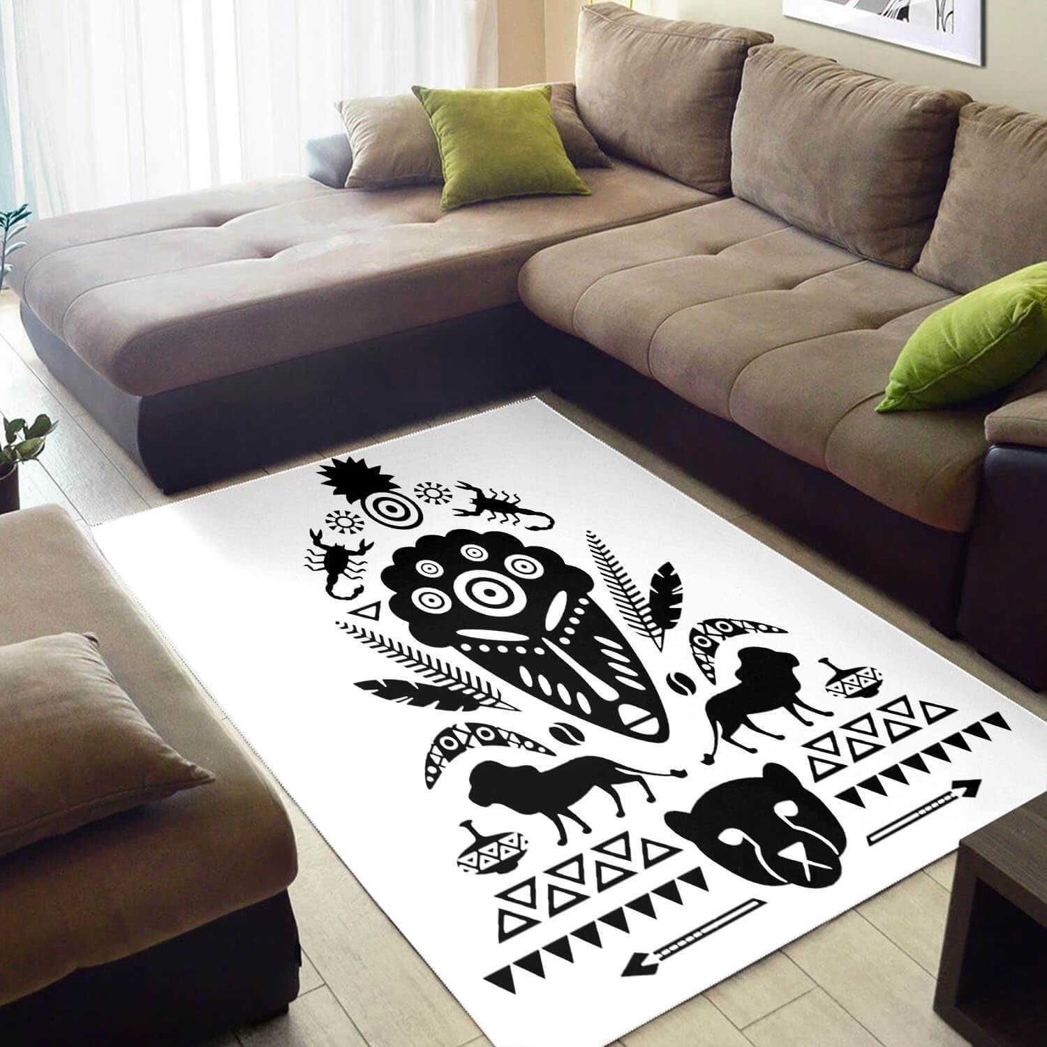 Modern African Cool Black History Month Animals Carpet Living Room Rectangle Rug