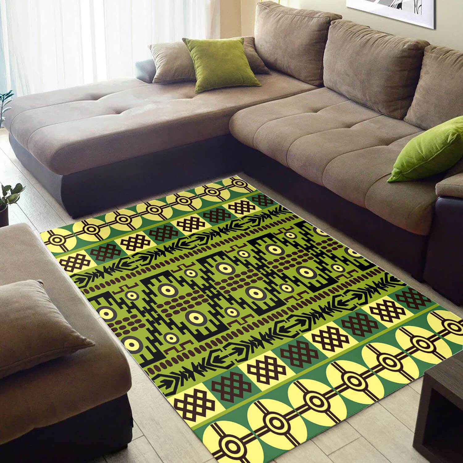 Modern African Print Seamless Pattern Large Inspired Living Room Rectangle Rug