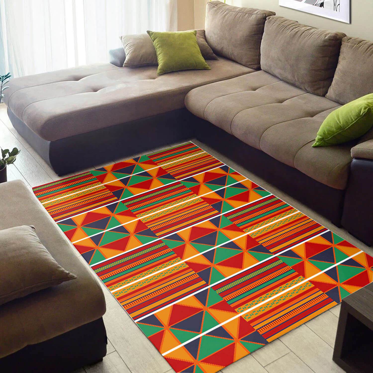 Modern African Retro Seamless Pattern Design Floor Carpet Living Room Rectangle Rug