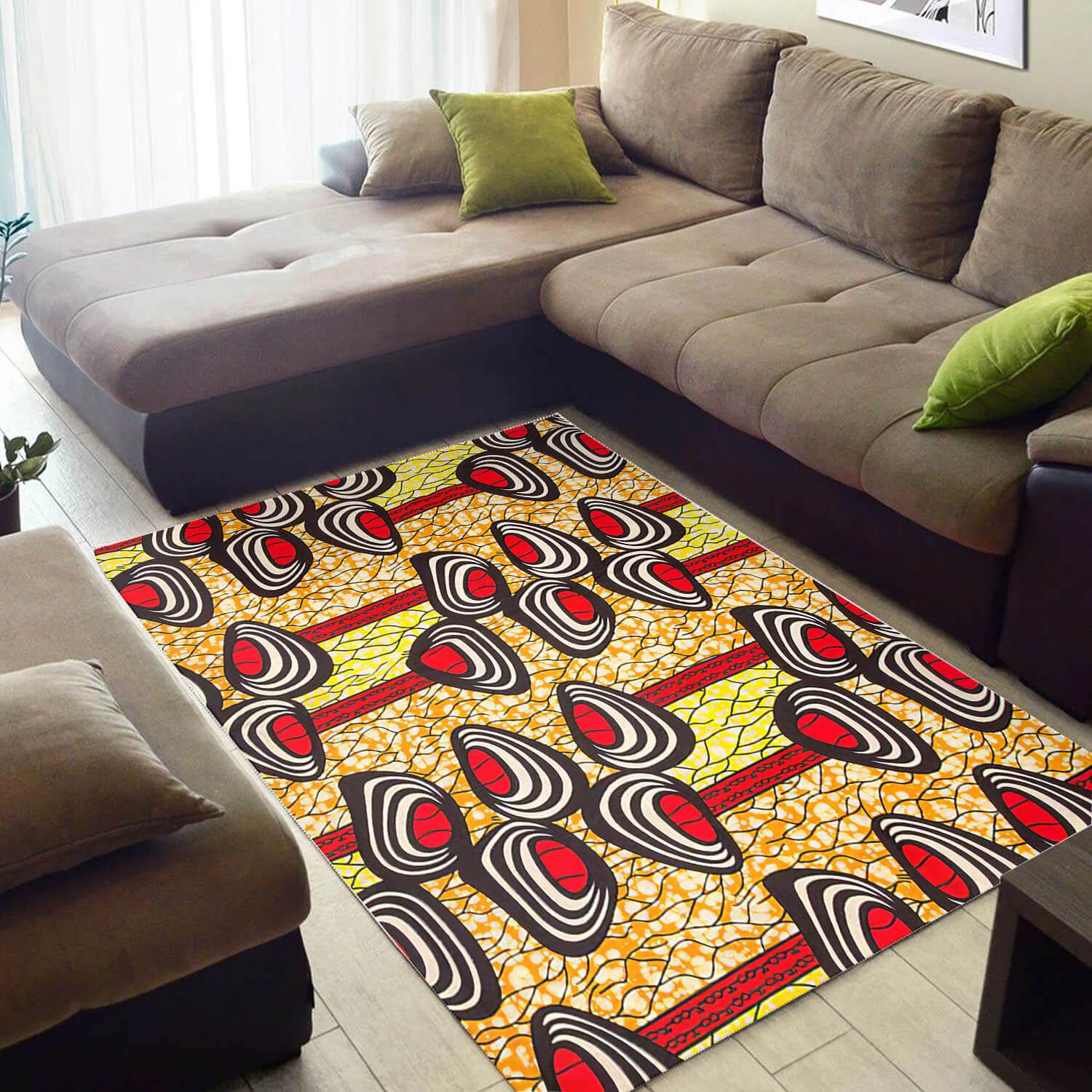 Modern African Style Adorable Black History Month Afrocentric Pattern Art Floor Room Rectangle Rug