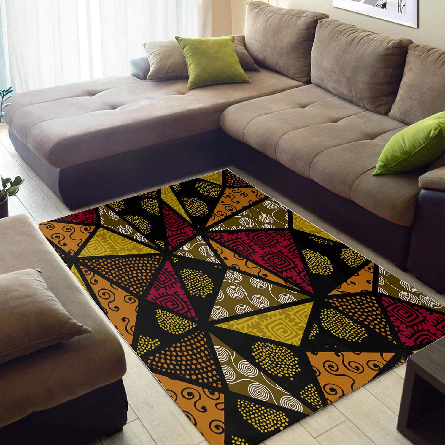 Modern African Style Awesome Afrocentric Pattern Art Themed Home Rectangle Rug