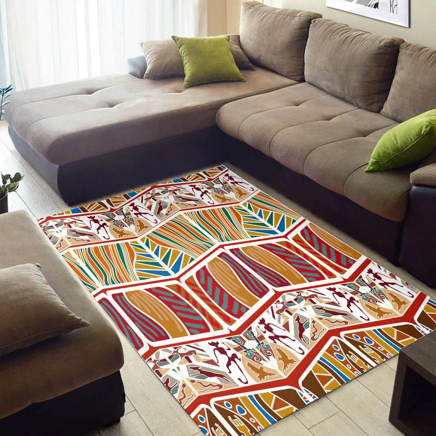 Modern African Style Colorful American Black Art Seamless Pattern Themed Carpet House Rectangle Rug