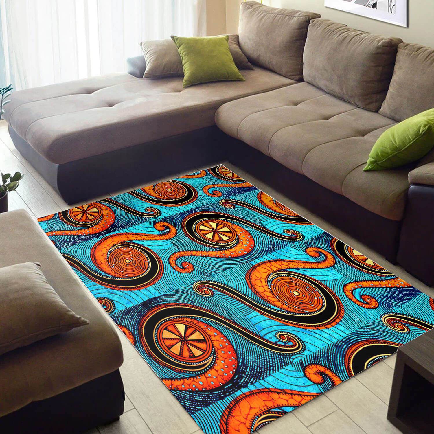 Modern African Style Cool Afro American Afrocentric Art Themed Home Rectangle Rug
