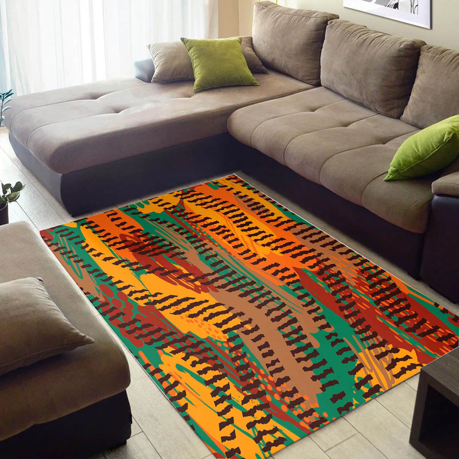 Modern African Style Cool Afrocentric Pattern Art Large Carpet Inspired Living Room Rectangle Rug