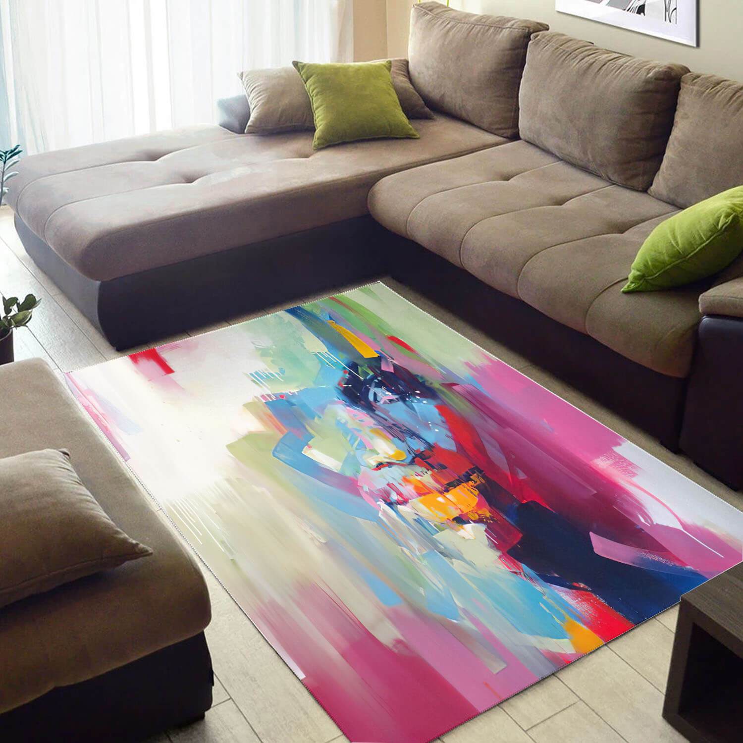 Modern African Style Cute American Art Afro Lady Themed Inspired Home Rectangle Rug