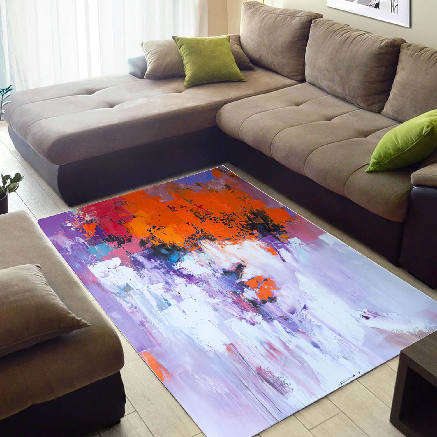 Modern African Style Fancy Print Melanin Afro Girl Large Room Rectangle Rug