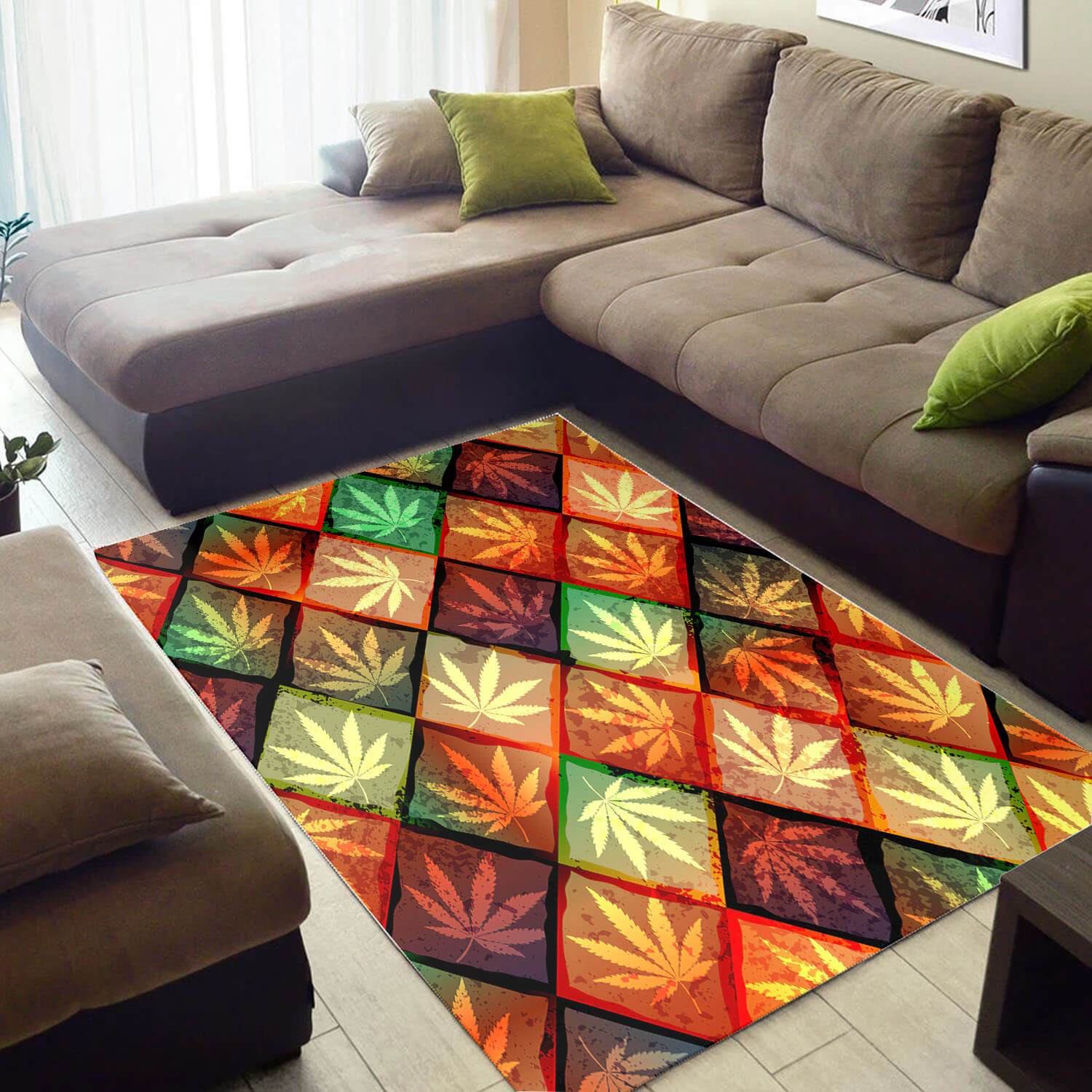 Modern African Vintage Inspired Afrocentric Art Large Carpet Living Room Rectangle Rug