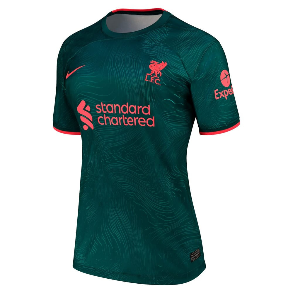 Mohamed Salah 11 Liverpool 2022-23 Third Women Soccer Jersey – Teal