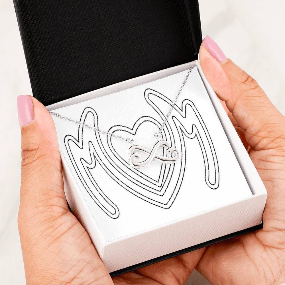 Mom Art Infinity Heart Necklace Gift For Mom