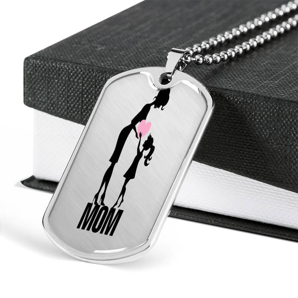 Mom Lover Dog Tag Necklace For Mom
