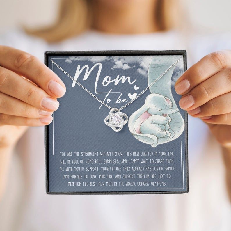 Mom Necklace  – Gift For Expecting Mom – Love Knot Necklace – The Necklace Gifts For Mom