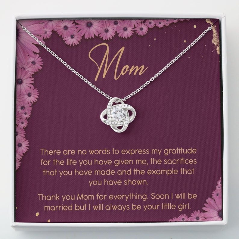 Mom Necklace  – To My Mom From Daughter – Love Knot Necklace – Thes For Mom