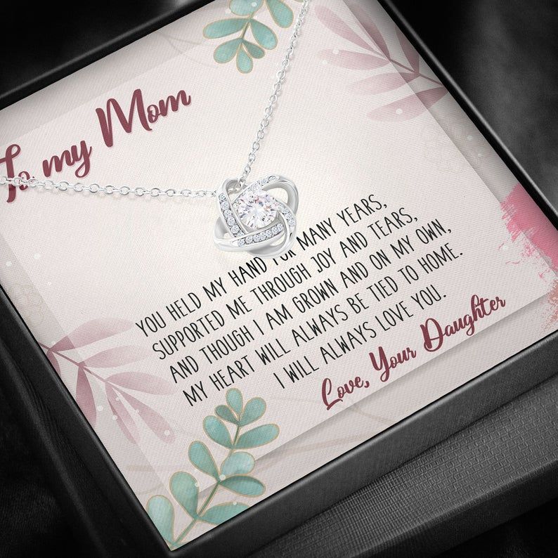 Mom Necklace  – To My Mom I Love You – Love Knot Necklace – Thes For Mom