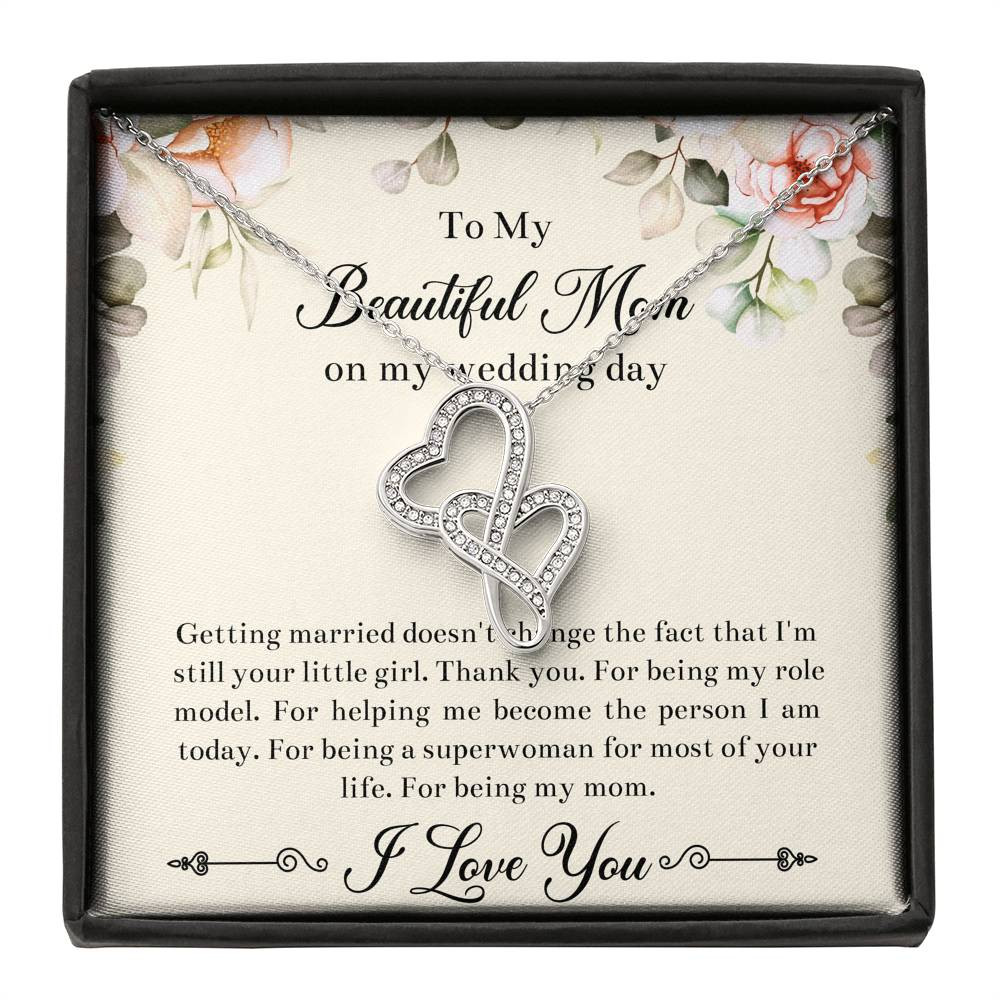 Mom of the Bride Gifts, I’m Still Your Little Girl, Double Heart Necklace For Women, Wedding Day Thank You Ideas From Bride