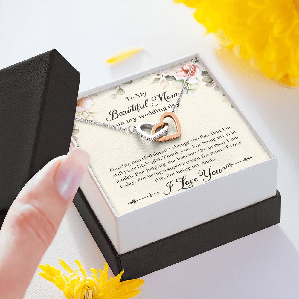 Mom of the Bride Gifts, I’m Still Your Little Girl, Interlocking Heart Necklace For Women, Wedding Day Thank You Ideas From Bride