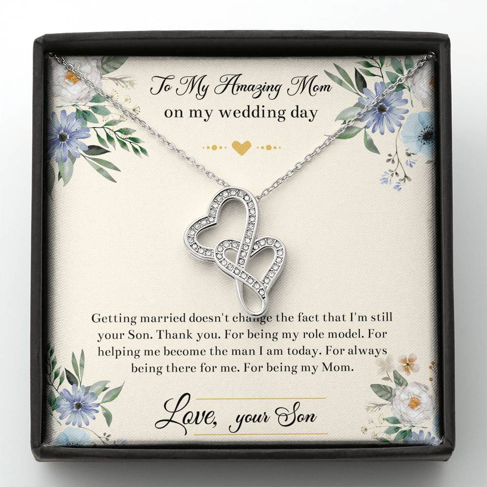 Mom Of The Groom Gifts, I’m Still Your Son, Double Heart Necklace For Women, Wedding Day Thank You Ideas From Groom