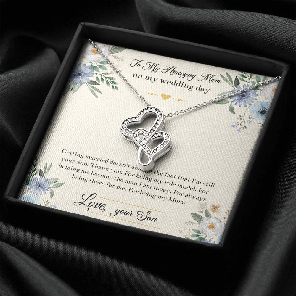 Mom Of The Groom Gifts, I’m Still Your Son, Double Heart Necklace For Women, Wedding Day Thank You Ideas From Groom