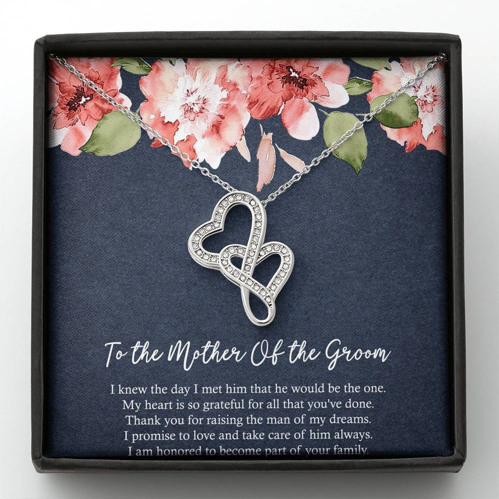 Mom Of The Groom Gifts, My Heart Is Grateful, Double Heart Necklace For Women, Wedding Day Thank You Ideas From Bride