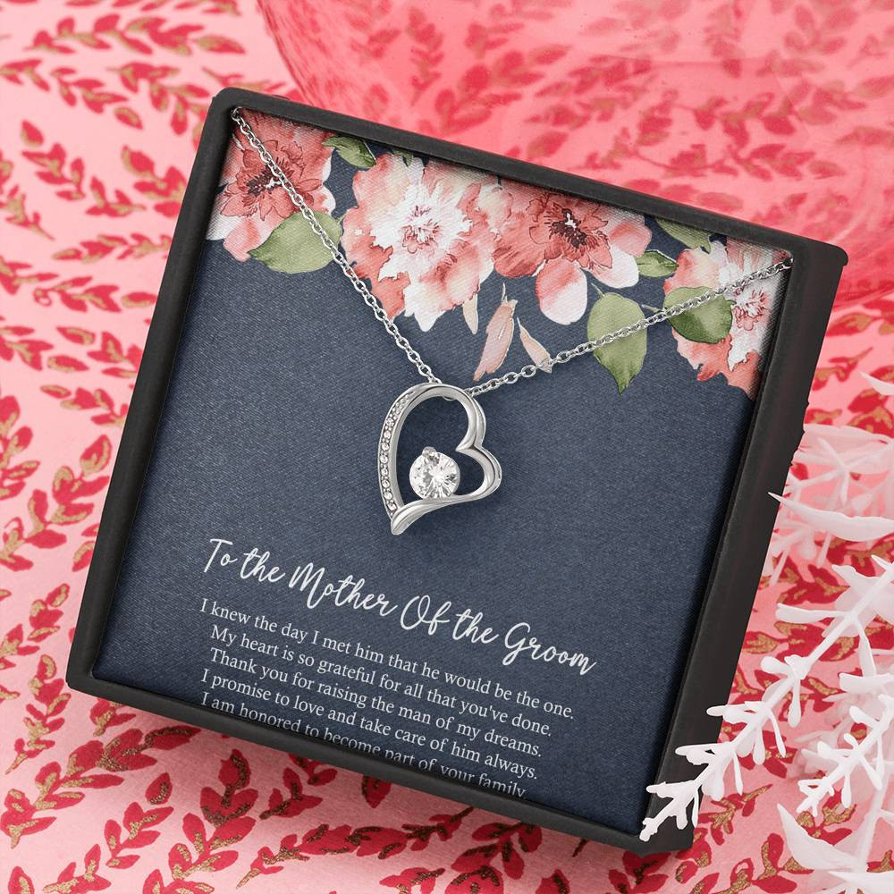 Mom Of The Groom Gifts, My Heart Is Grateful, Forever Love Heart Necklace For Women, Wedding Day Thank You Ideas From Bride