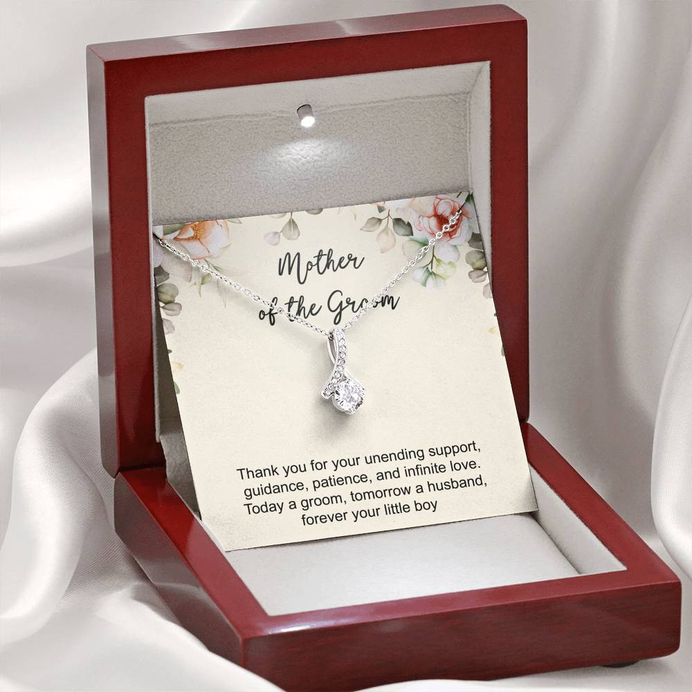 Mom Of The Groom Gifts, Thank You For Your Unending Support, Alluring Beauty Necklace For Women, Wedding Day Thank You Ideas From Groom
