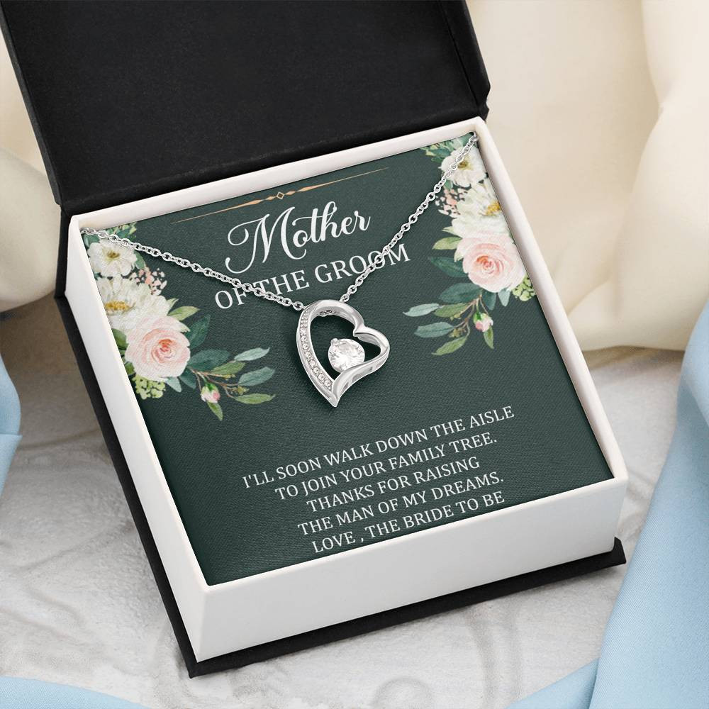 Mom Of The Groom Gifts, Walk Down The Aisle, Forever Love Heart Necklace For Women, Wedding Day Thank You Ideas From Bride