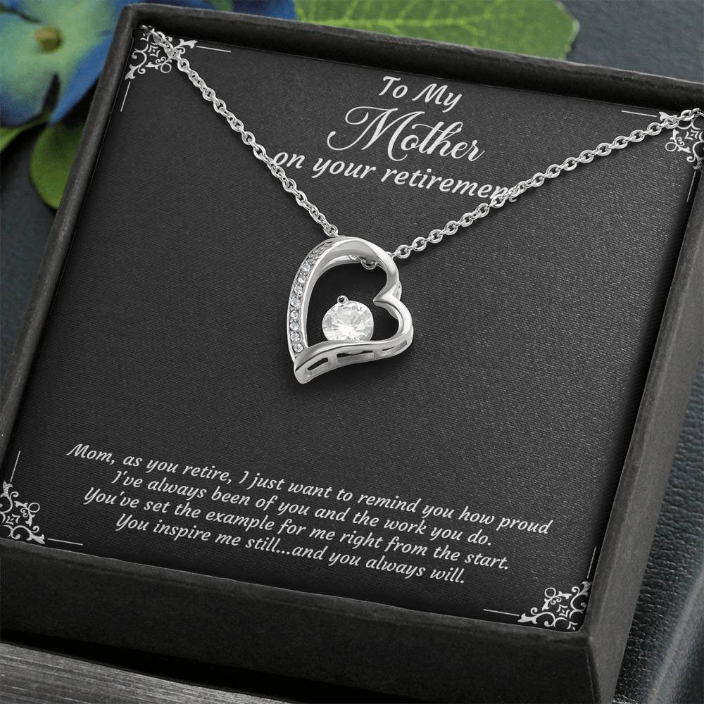 Mom Retirement Gifts, As You Retire, Happy Retirement Forever Love Heart Necklace For Women, Retirement Party Favor From Daughter Son