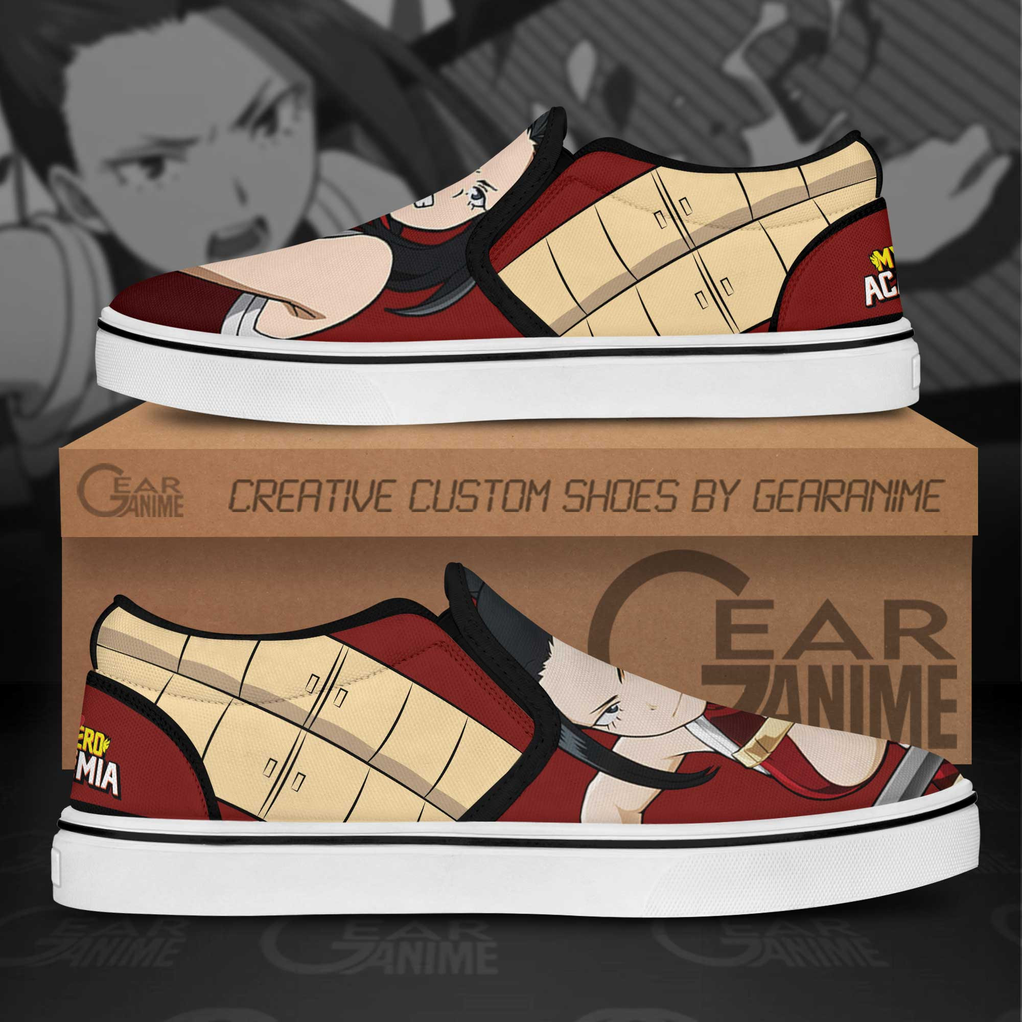 Momo Yaoyorozu Slip-On Shoes Canvas My Hero Academia Custom Anime Shoes