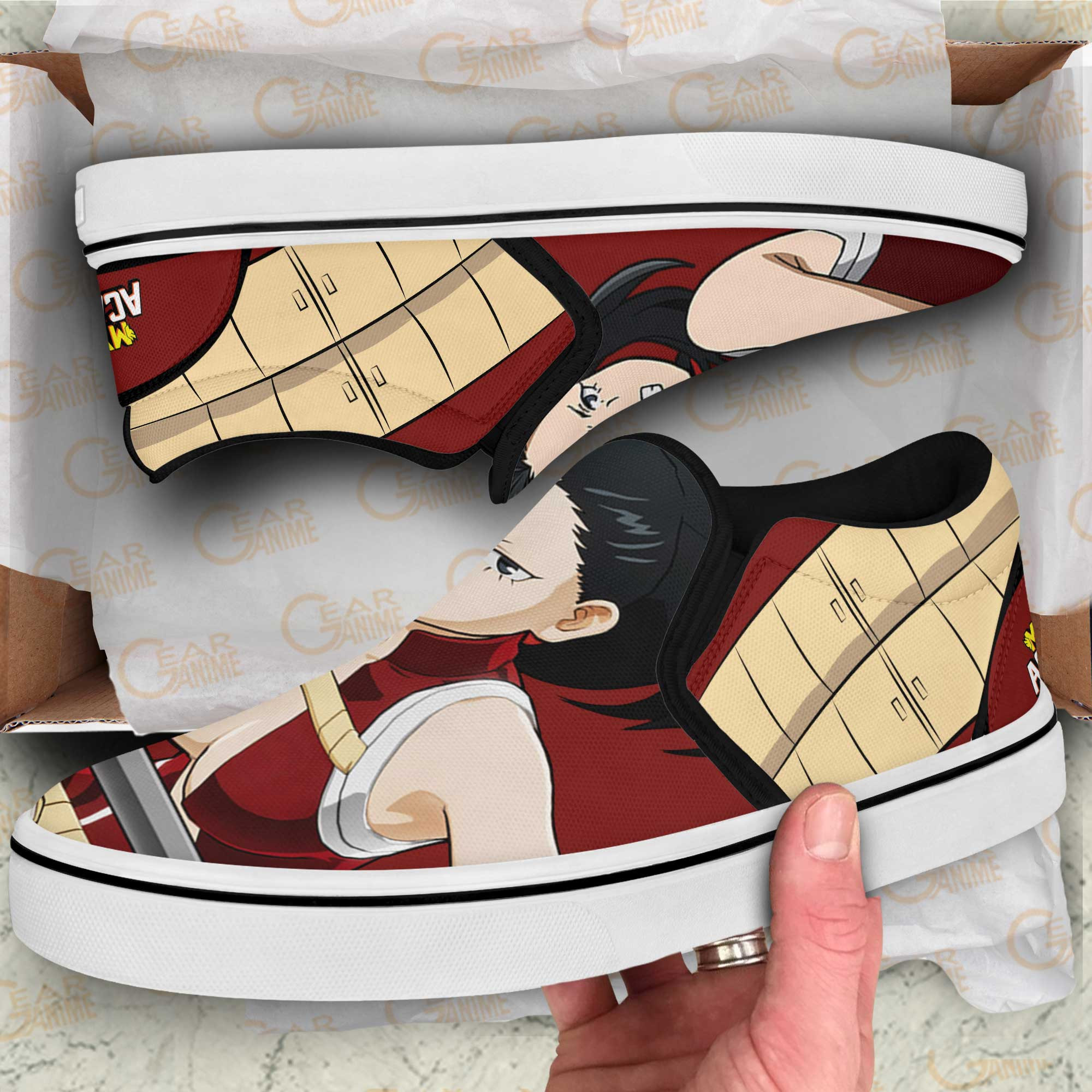 Momo Yaoyorozu Slip-On Shoes Canvas My Hero Academia Custom Anime Shoes