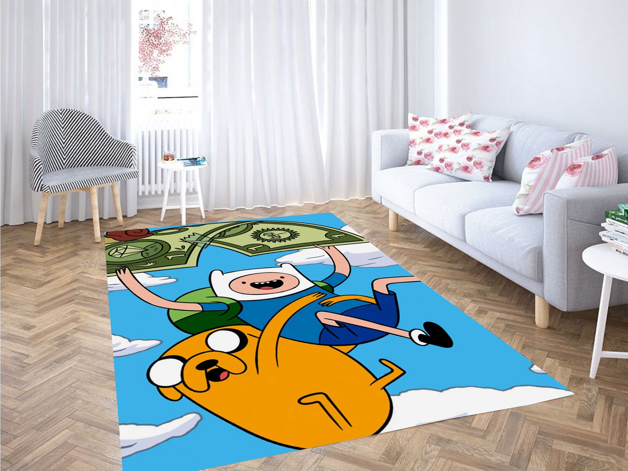 Money Finn And Jack Adventure Time Carpet Rectangle Rug