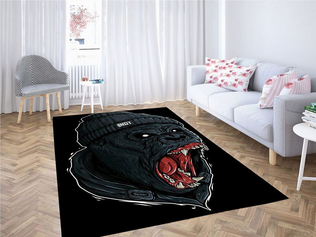 Monkey Bandit Wallpaper Living Room Modern Carpet Rectangle Rug