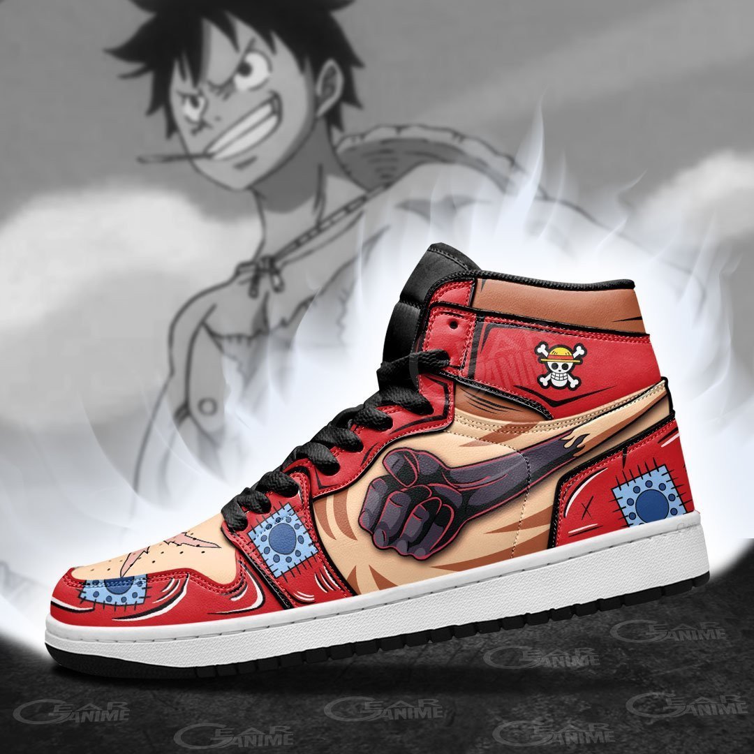 Monkey D. Luffy Haki Anime JD1s Sneakers One Piece Wano Arc, Air Jordan Hightop