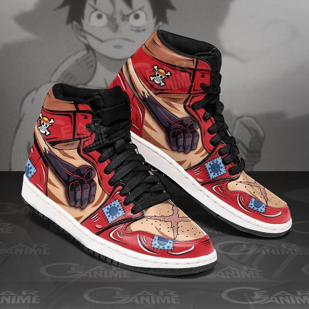 Monkey D. Luffy Haki Anime JD1s Sneakers One Piece Wano Arc, Air Jordan Hightop