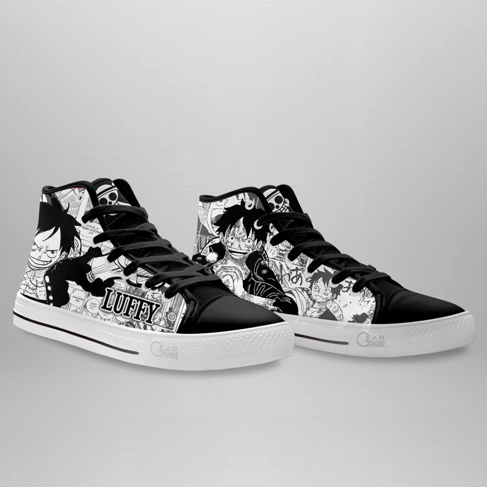 Monkey D. Luffy High Top Shoes One Piece Custom Manga Sneakers