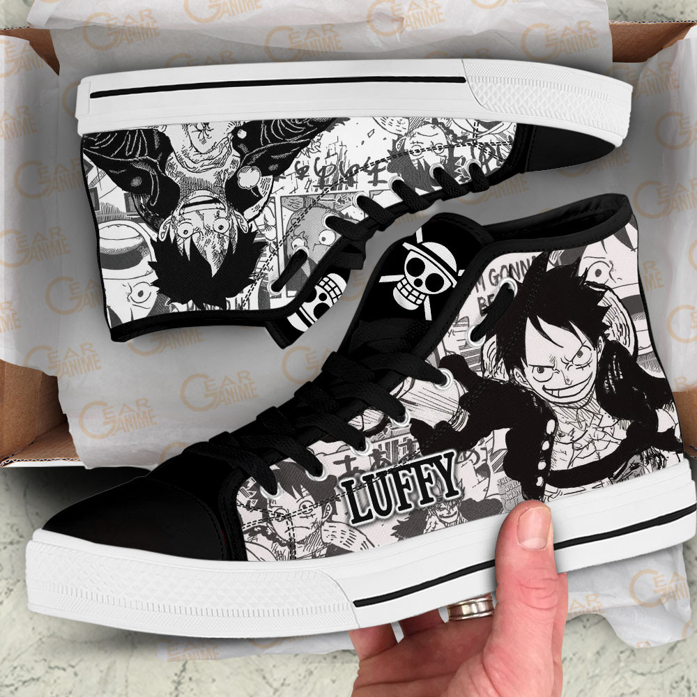 Monkey D. Luffy High Top Shoes One Piece Custom Manga Sneakers