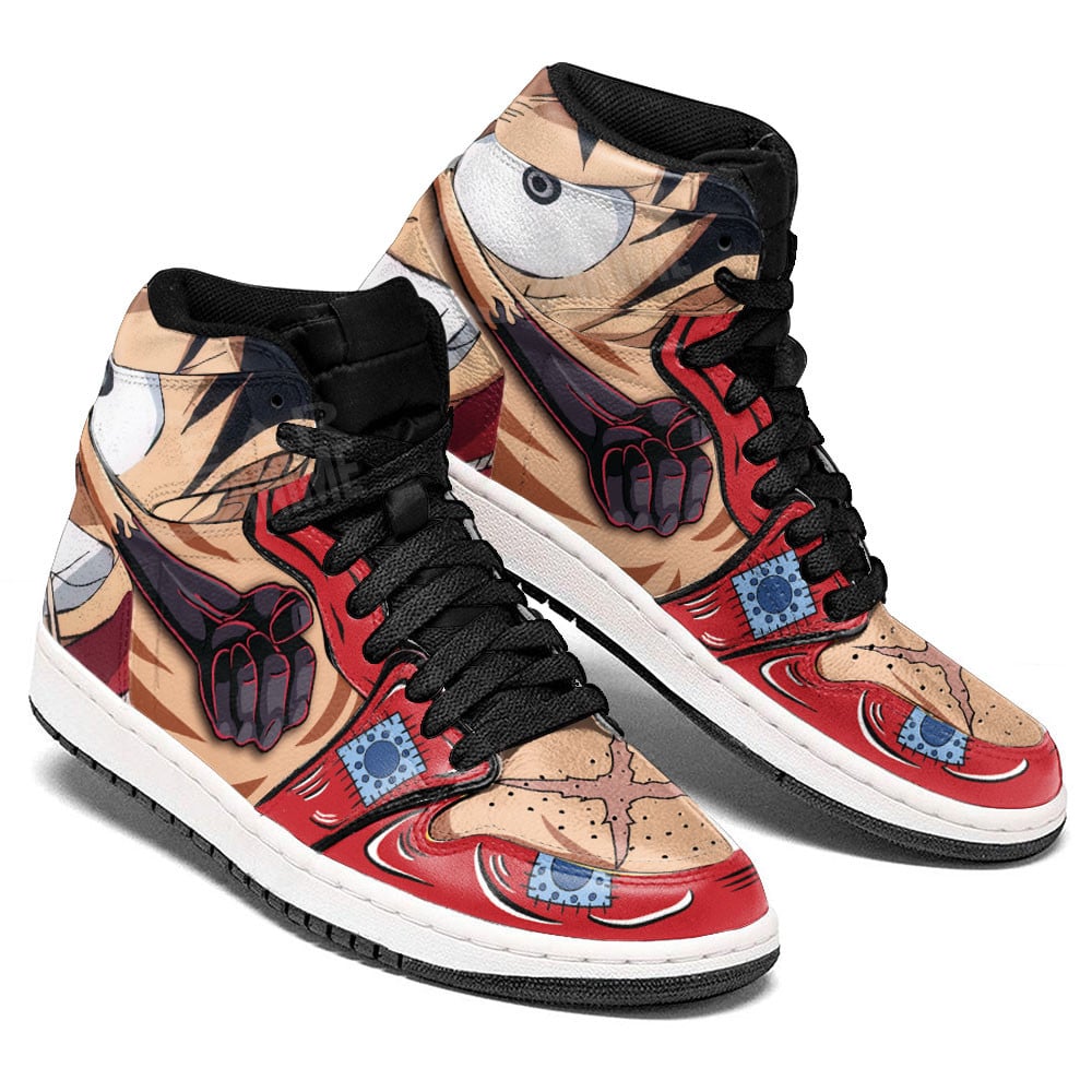 Monkey D Luffy JD1s Sneakers One Piece Anime Shoes, Air Jordan Hightop