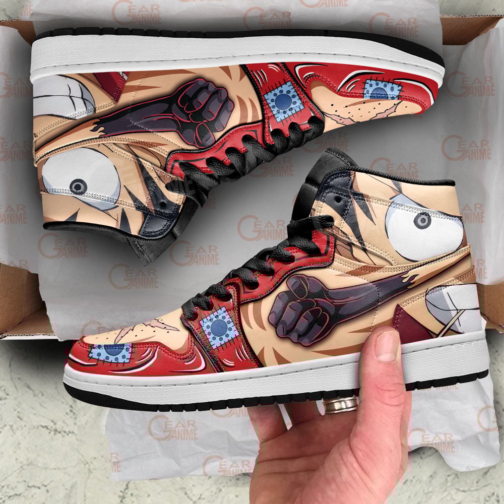 Monkey D Luffy JD1s Sneakers One Piece Anime Shoes, Air Jordan Hightop