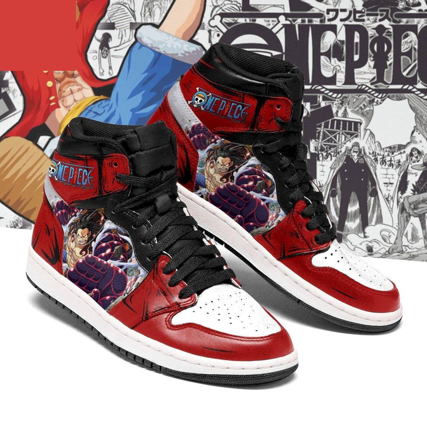 Monkey D Luffy One Piece 1 High Top Air Jordan Sneaker, Air Jordan Hightop