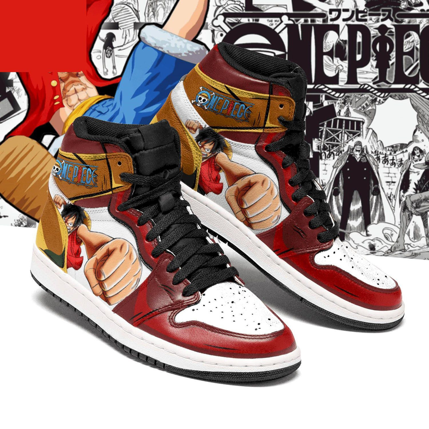 Monkey D Luffy One Piece 2 High Top Air Jordan Sneaker, Air Jordan Hightop